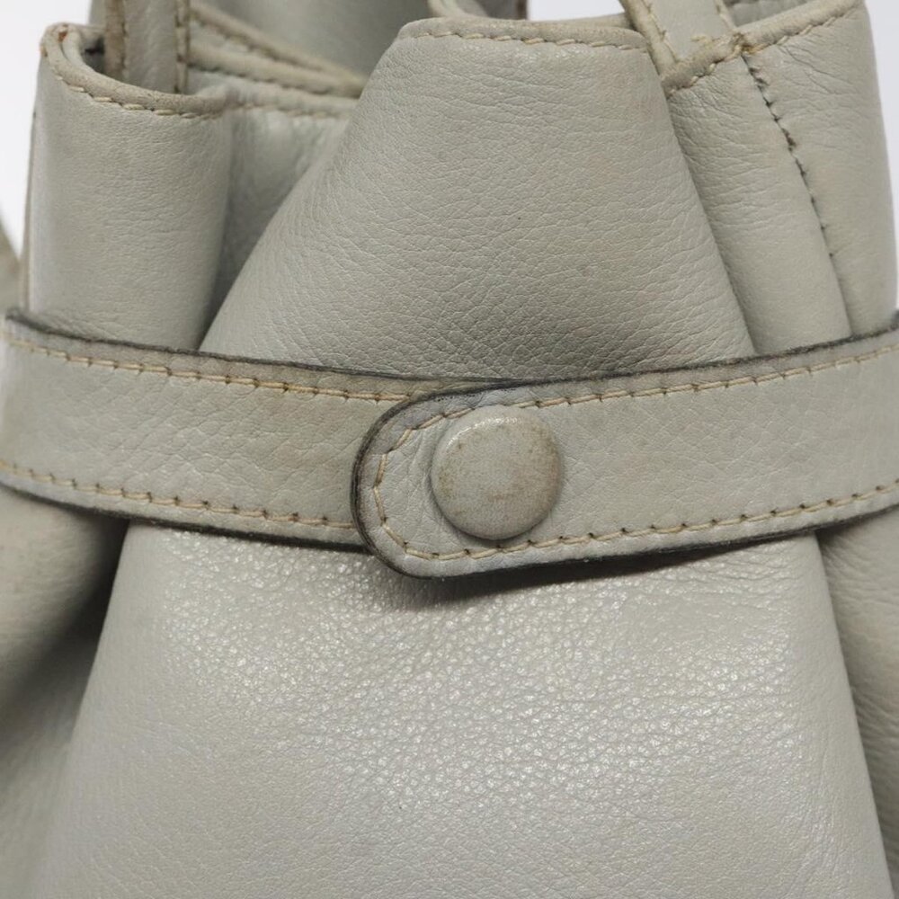 Authentic CELINE Shoulder Bag Leather Light Blue Gold - Picture 2 of 16